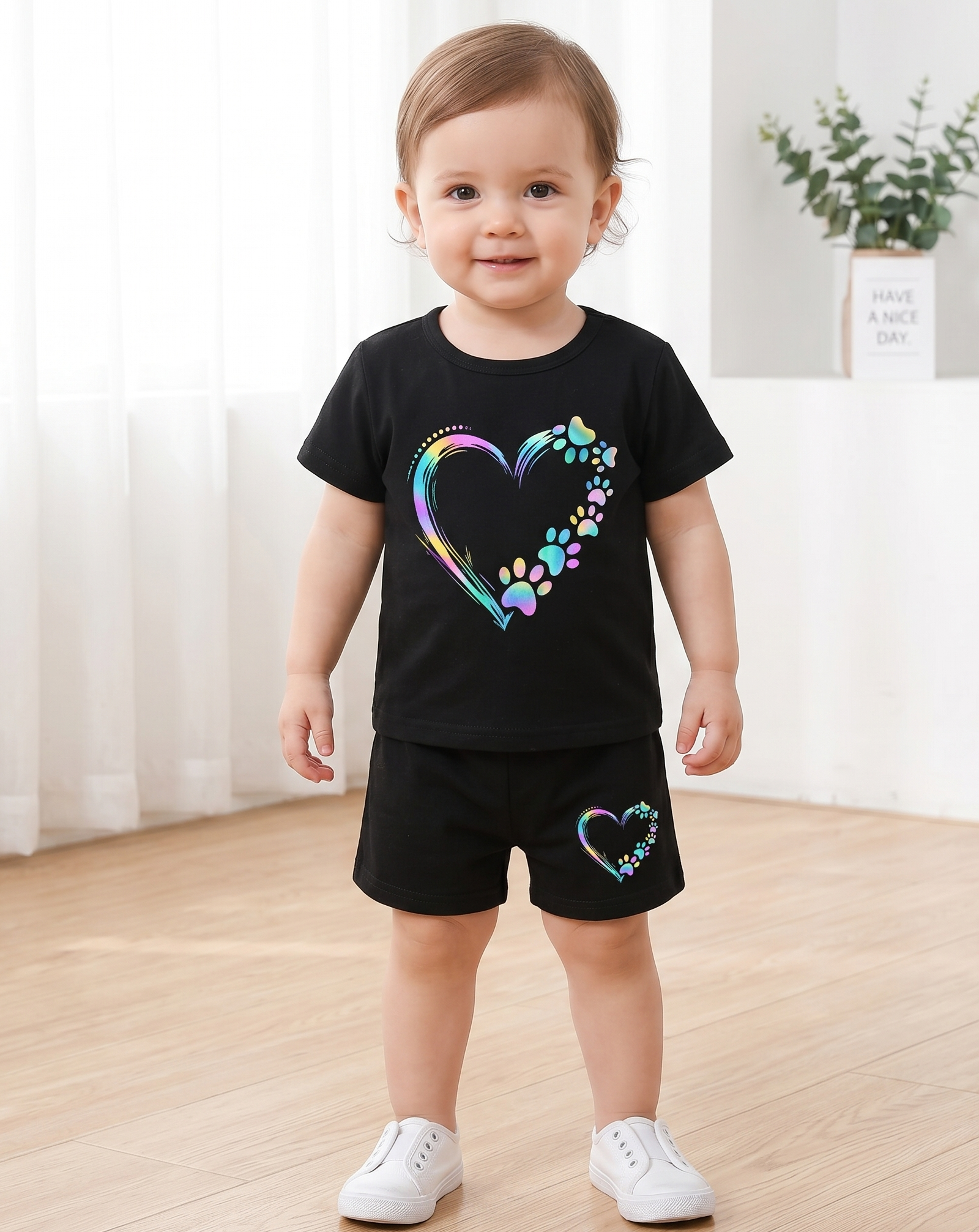 Black Baby T-Shirt And Pant Set