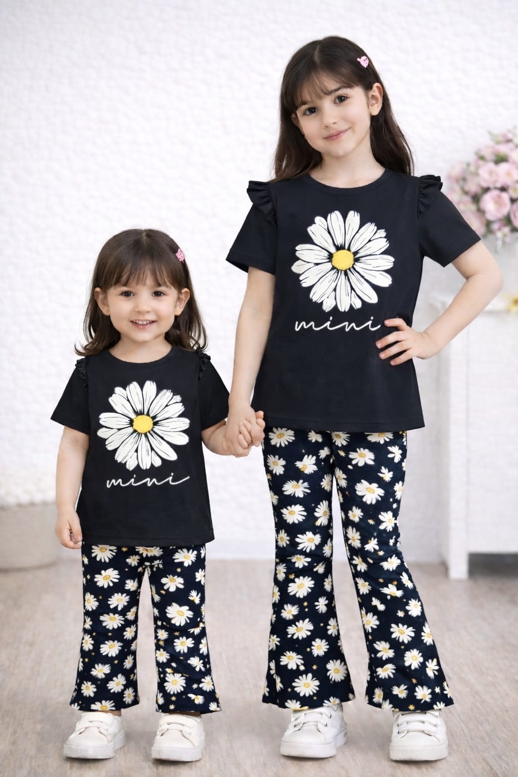Girls Short Sleeve Tops & Long Pant Co-ord Set - Patch