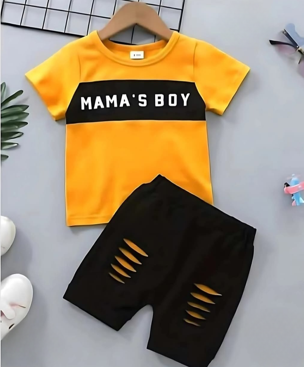 Black & Yellow Baby T-Shirt And Pant Set