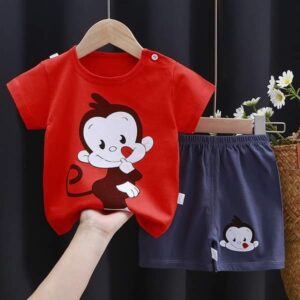 Red Monkey Baby T-Shirt and Pant Set